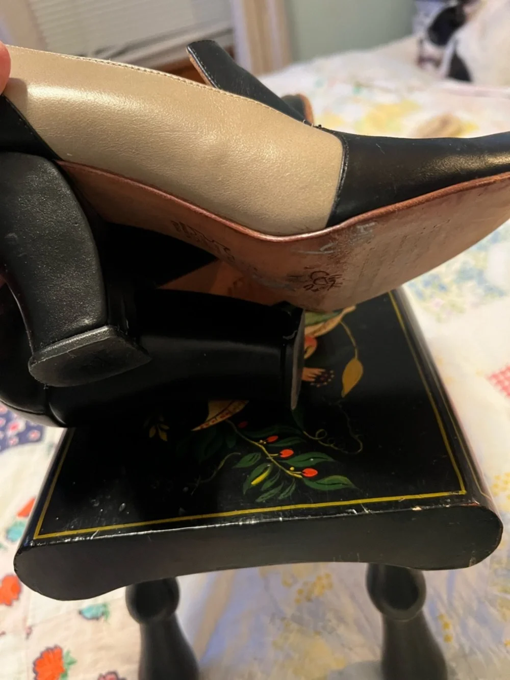 John Fluevog Black Leather Slip-On womens  Shoes